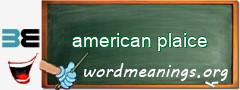 WordMeaning blackboard for american plaice
